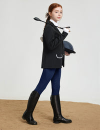 Girls Fleece Lined Full Seat Breeches Faux Back Pockets