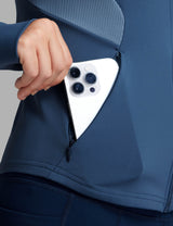 Women Fleece Lined Horse Riding Jacket Stand Collar