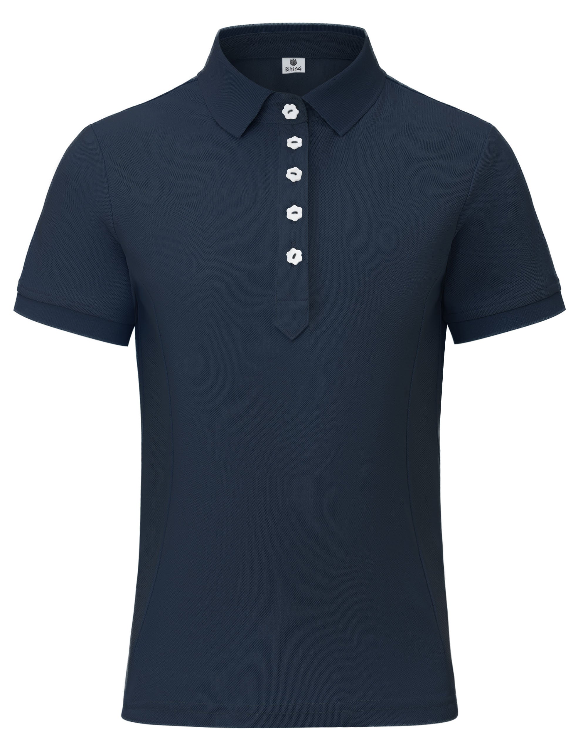 Girls T-shirt Polo Collar Flower Buttons