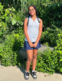 Falda de golf de tenis para niñas con bolsillos