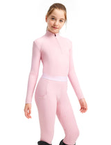 Girls Equestrian Outfit Shirt & Knee-Patch Breeches