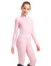 Girls Equestrian Outfit Shirt & Knee-Patch Breeches