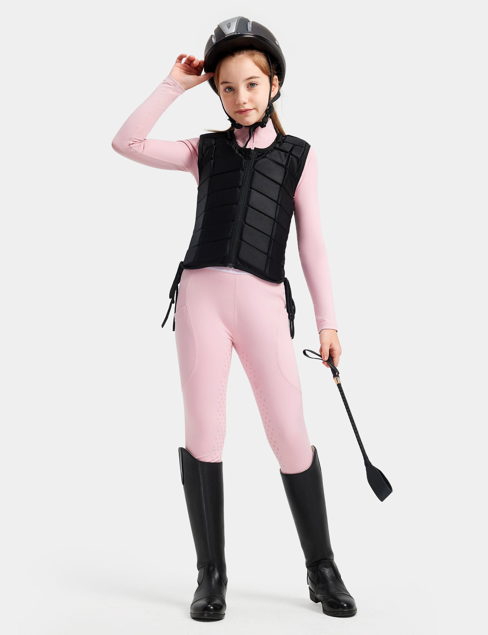 Girls Equestrian Outfit Shirt & Knee-Patch Breeches