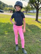 Girls Full Seat Breeches High Waist Zip Pockets