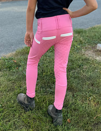 Girls Full Seat Breeches High Waist Zip Pockets