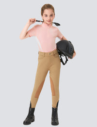 Girls T-shirt with Mesh Zip Collar