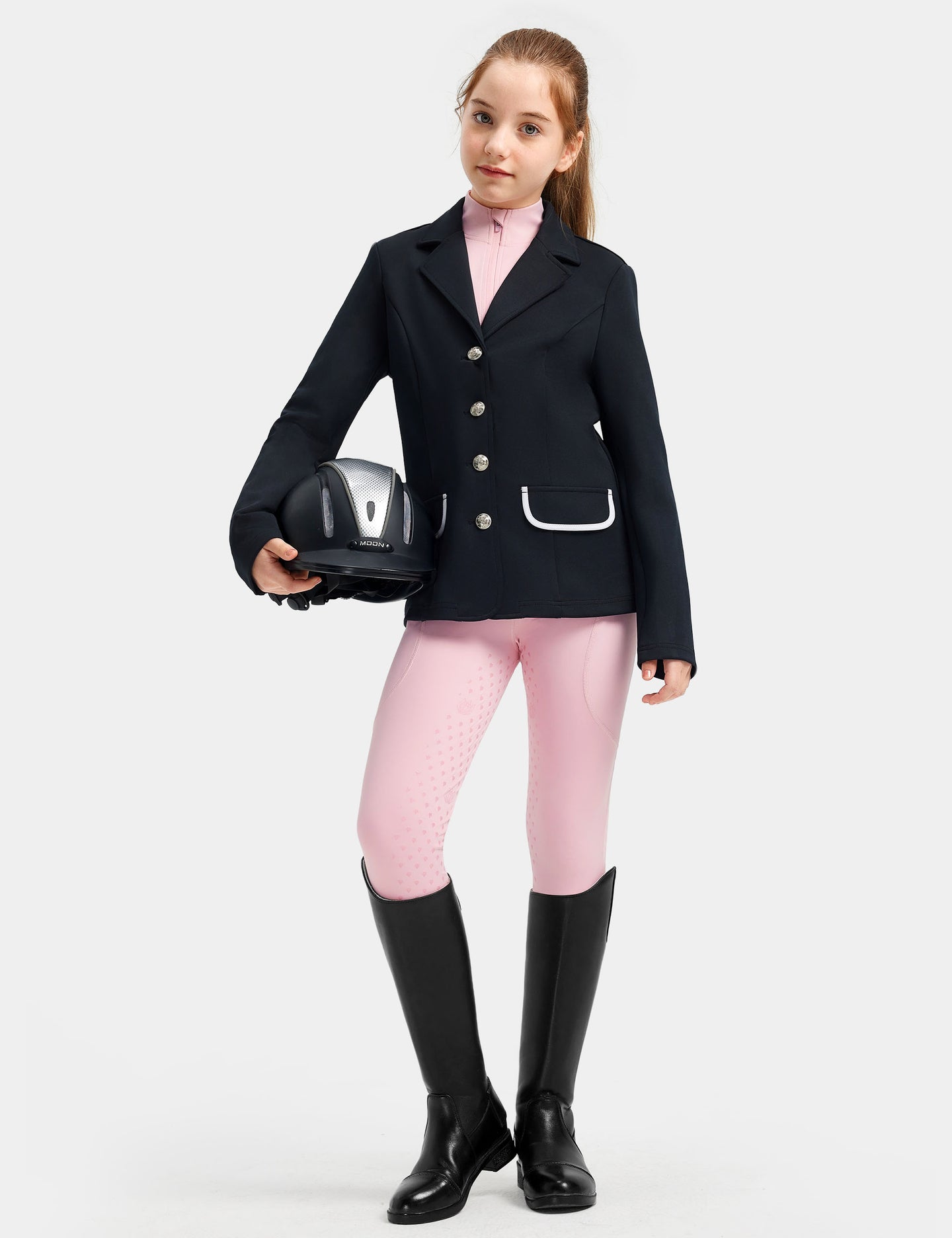 Girls Equestrian Outfit Shirt & Knee-Patch Breeches