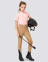 Girls T-shirt with Mesh Zip Collar