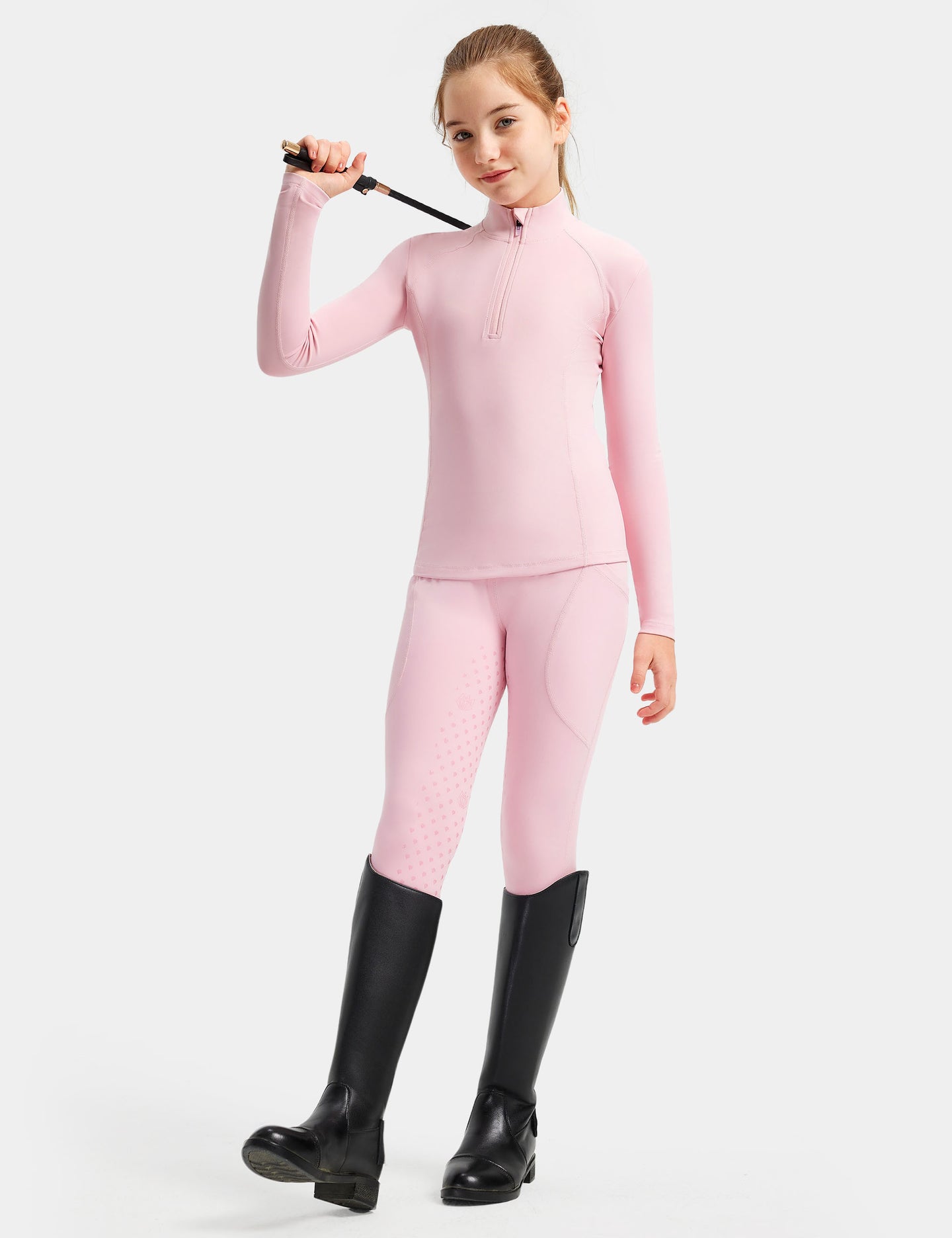 Girls Equestrian Outfit Shirt & Knee-Patch Breeches