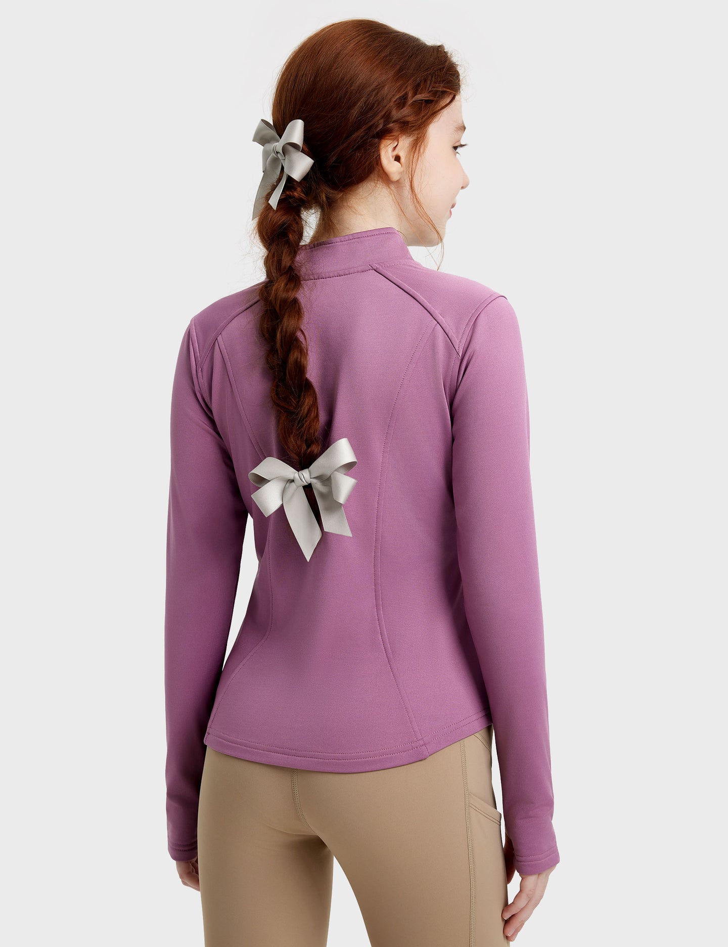 Girls Fleece Lined Horse Riding Jacket Stand Collar