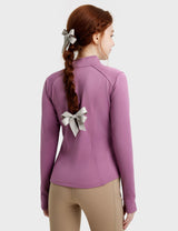 Girls Fleece Lined Horse Riding Jacket Stand Collar