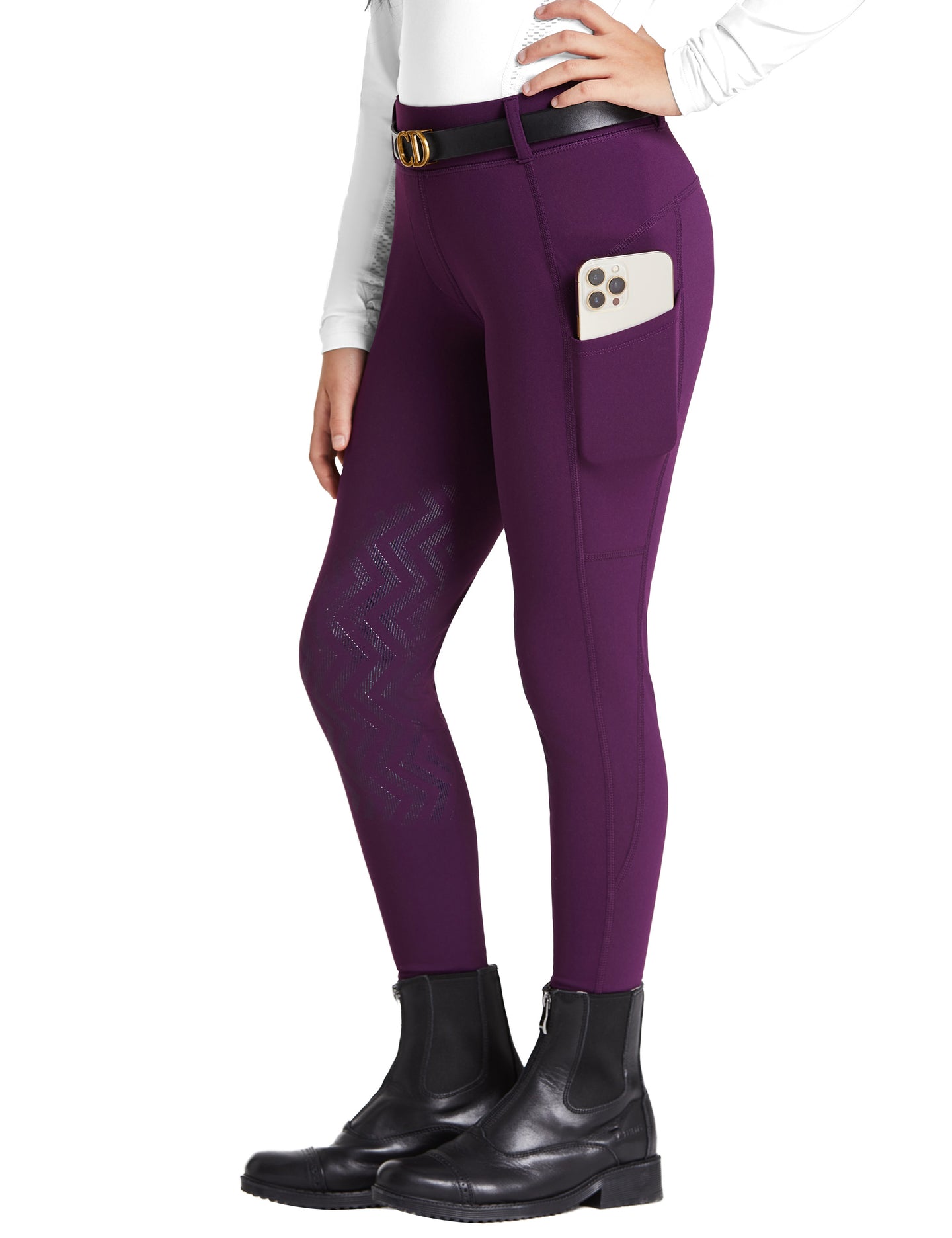 Girls Knee Patch Breeches Fleece Lined