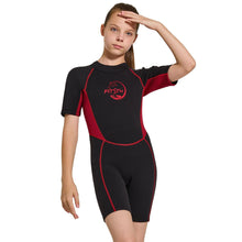 Load image into Gallery viewer, Kids&#39; Shorty Wetsuit 2.5mm Neoprene Thermal Swimsuit Keep Warm Girls Toddlers Boys Back Zipper for Diving Snorkeling Surfing Swimming Lessions
