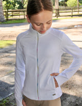 Girls Fleece Lined Horse Riding Jacket Stand Collar