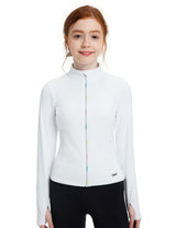 Girls Fleece Lined Horse Riding Jacket Stand Collar