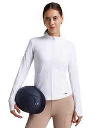Women Fleece Lined Horse Riding Jacket Stand Collar
