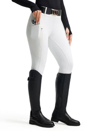 Women Full Seat Breeches Faux Back Pockets