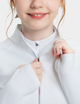 Girls Fleece Lined Horse Riding Jacket Stand Collar