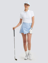 Women T-shirt Polo Collar with Buttons