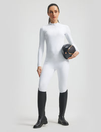 Women Equestrian Outfit Shirt & Knee-Patch Breeches