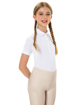 Girls T-shirt Polo Collar Flower Buttons