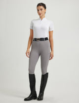 Camisetas de mujer con cuello alto y bloques de color