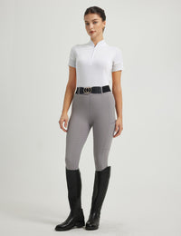 Camisetas de mujer con cuello alto y bloques de color