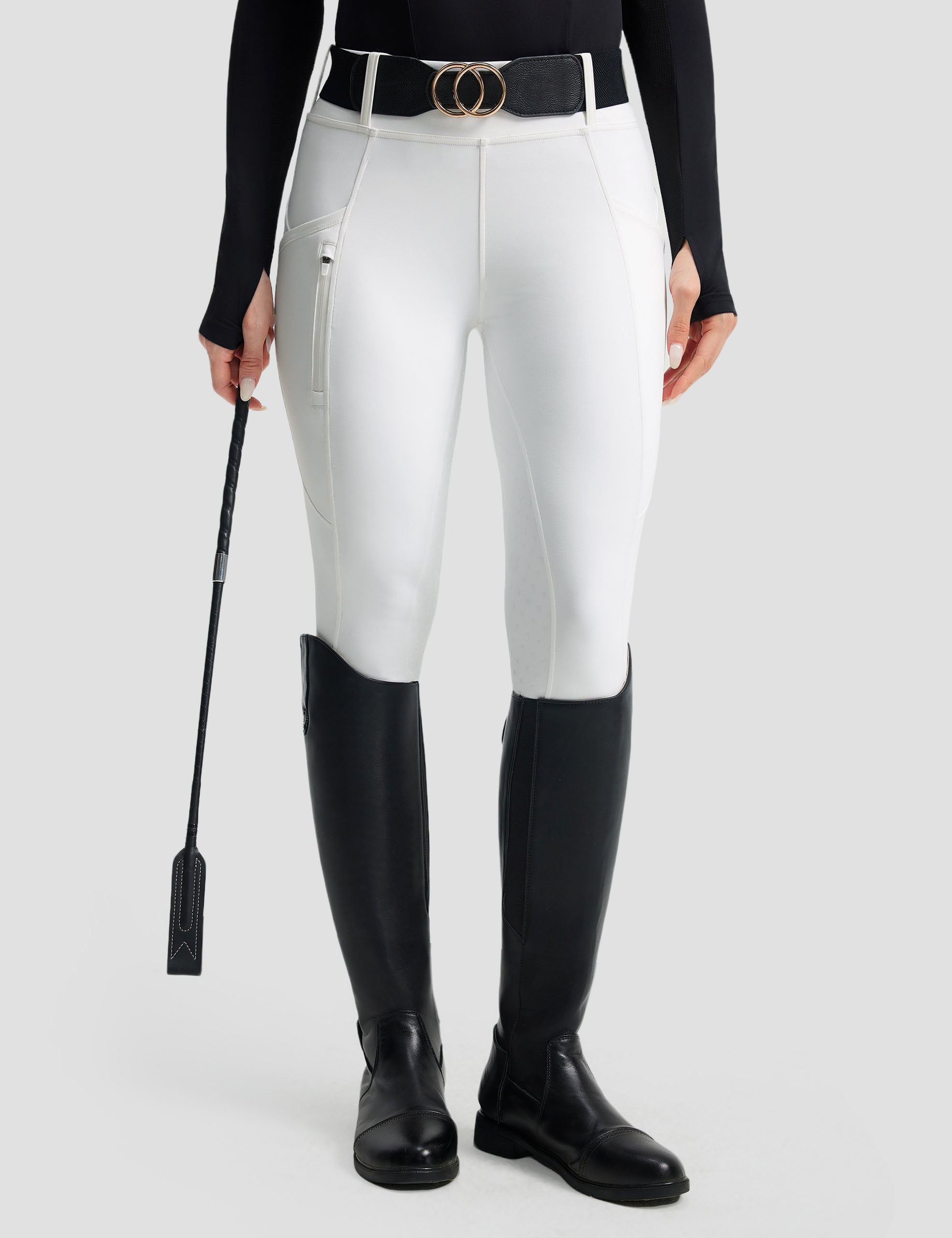 Women Full Seat Breeches Faux Back Pockets
