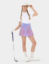 Girls T-shirt Polo Collar Flower Buttons