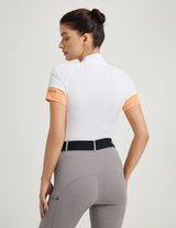 Women T-shirt Color-blocking Stand Collar