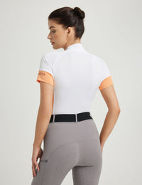 Women T-shirt Color-blocking Stand Collar