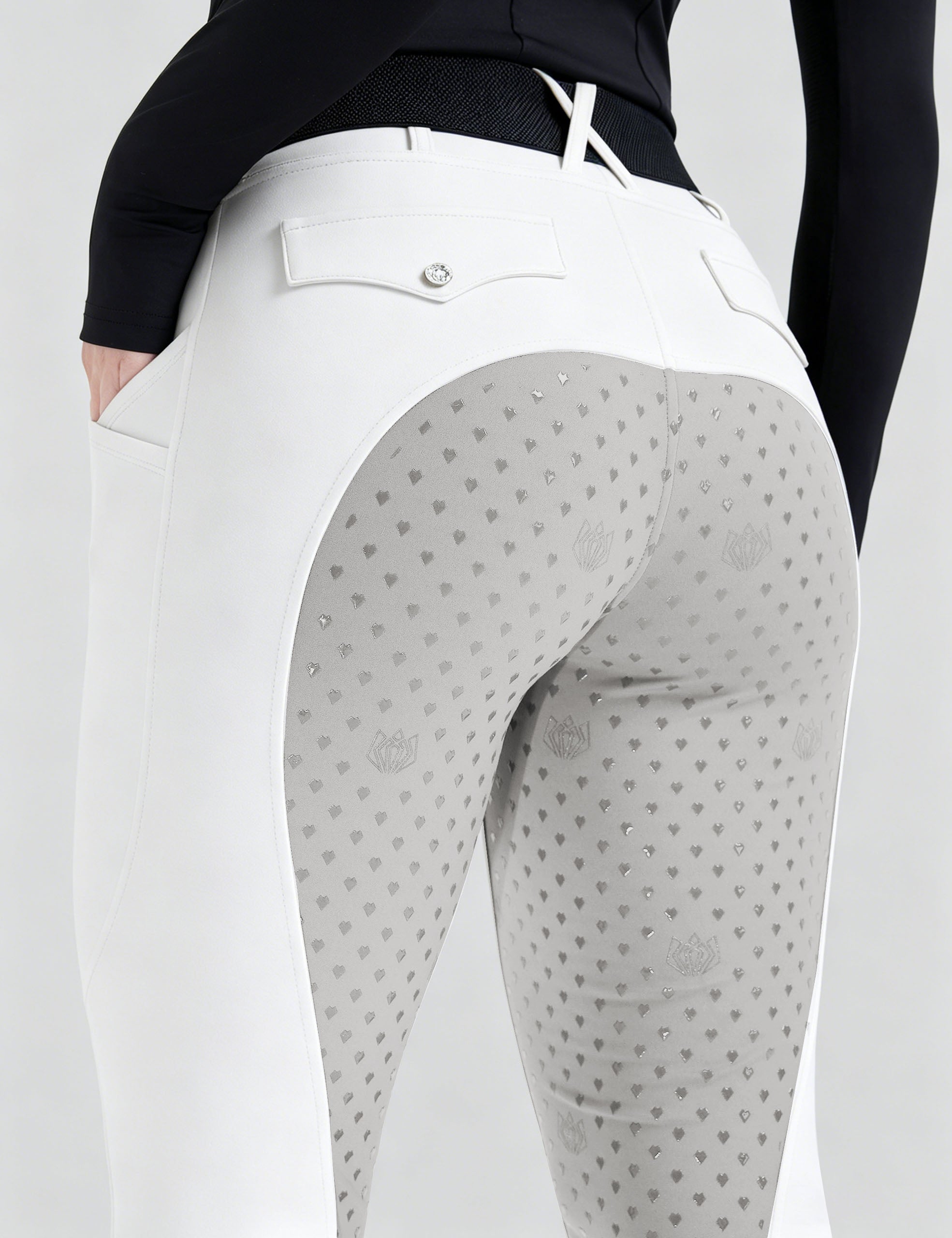 Women Full Seat Breeches Faux Back Pockets