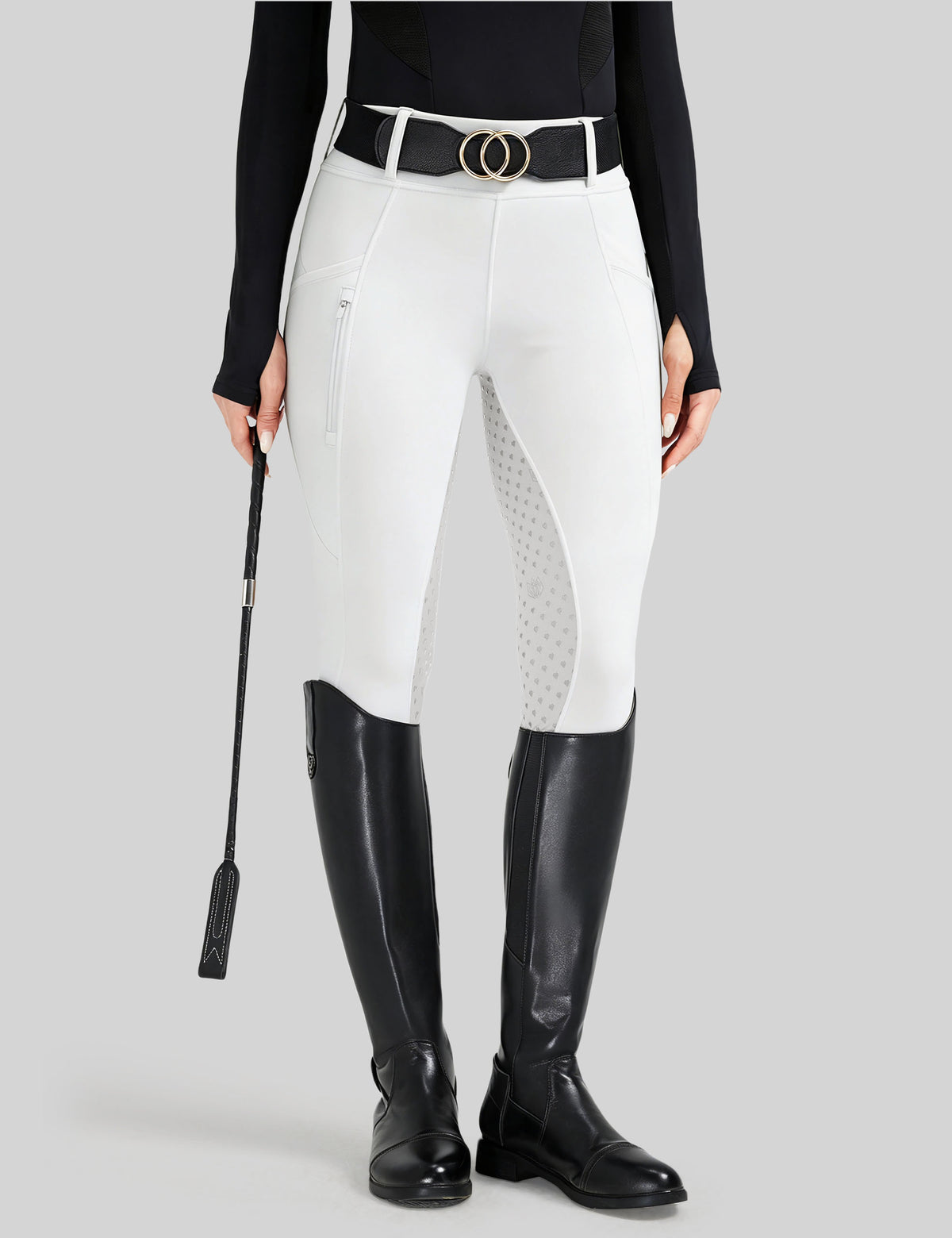 Women Full Seat Breeches Faux Back Pockets Colorblock