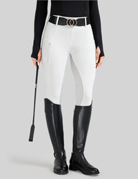 Women Full Seat Breeches Faux Back Pockets