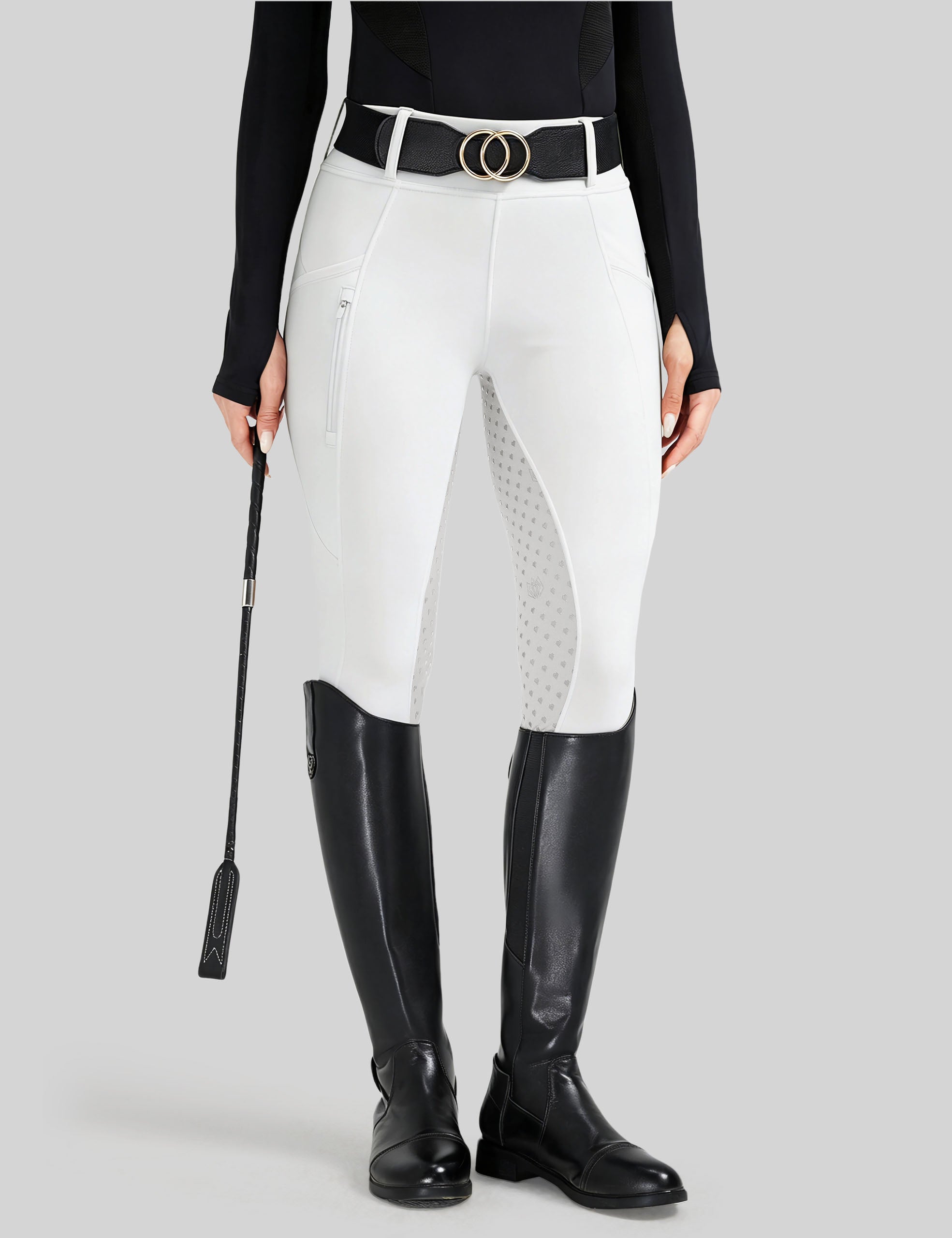 Women Full Seat Breeches Faux Back Pockets