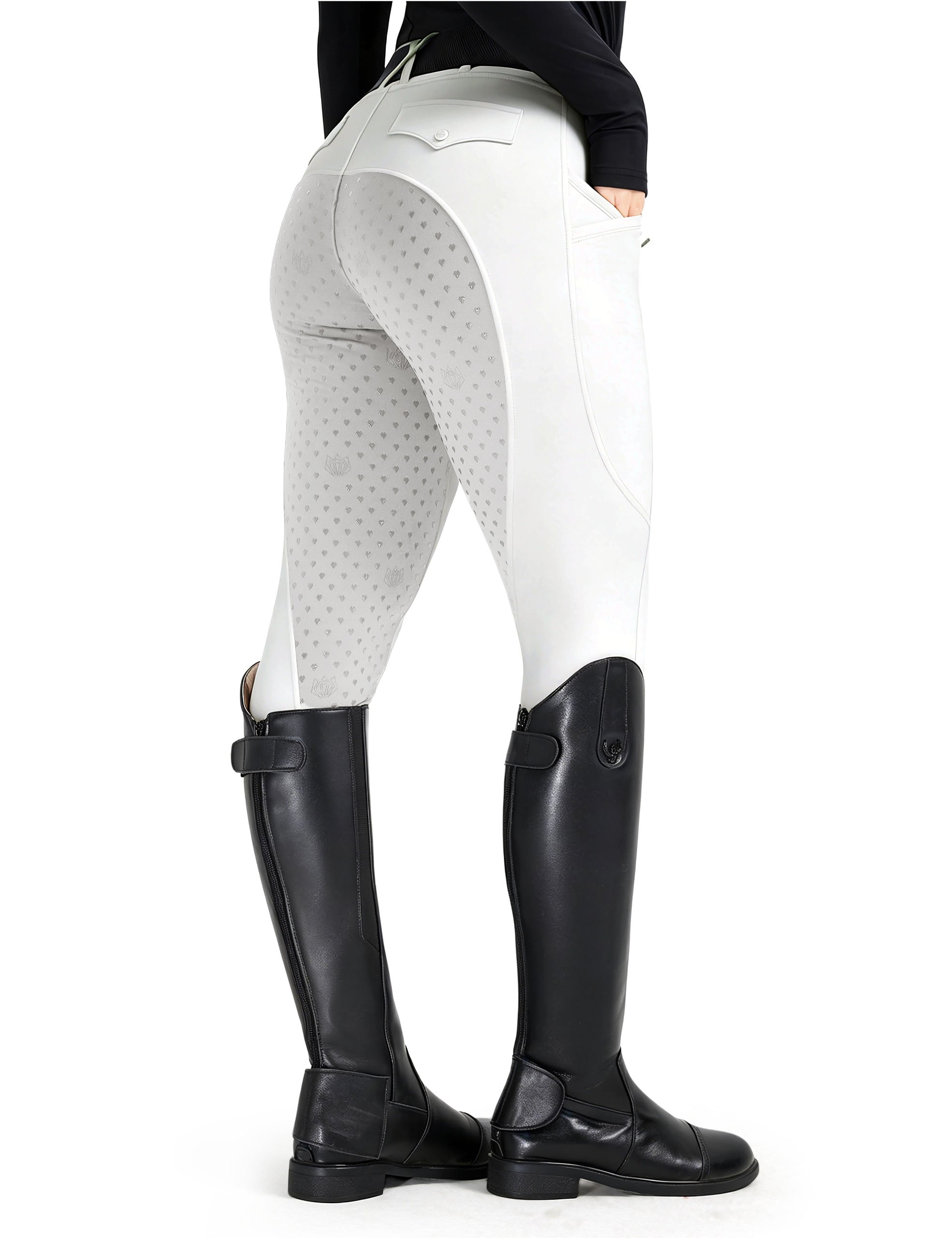 Women Full Seat Breeches Faux Back Pockets
